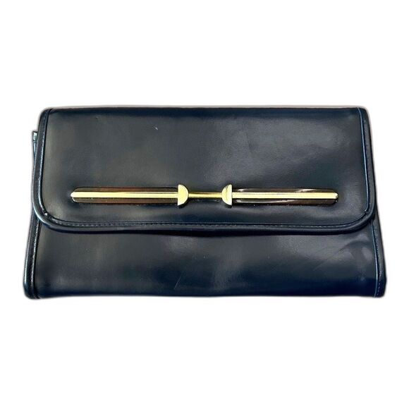 Vintage Faux Leather Clutch Smoking Costume Bag Theater Retro 80s 90s Purse - Picture 1 of 10